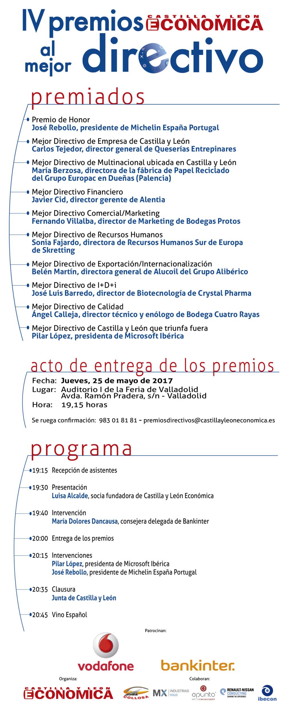 invitación a los premios