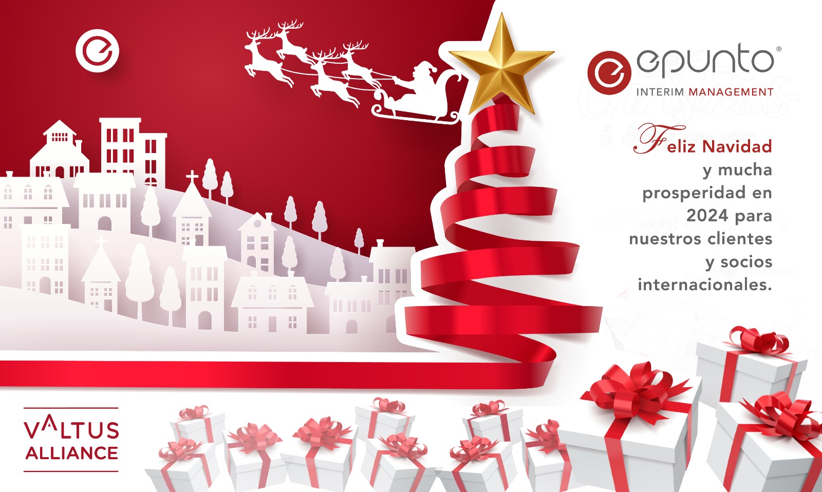 Todo el equipo de EPUNTO Interim management te deseamos una Feliz Navidad y prospero año 2024